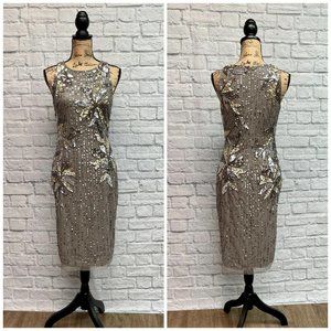 NWT Short Beaded Gray Dress
